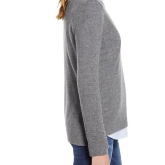HALOGEN Crewneck Cashmere Sweater Grey Heather Small NWT - Picture 2 of 8